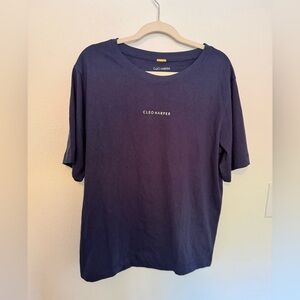 NEW Cleo Harper T Shirt Navy Logo Oversized Size Small NWOT